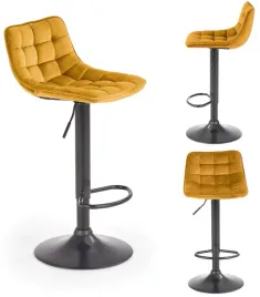 hoker-regulowany-welurowy-krzeslo-wysokie-stolek-barowy-zolty-czarny-h-95