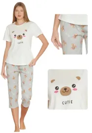pizama-damska-3-4-rekaw-spodnie-cutie-bawelniana-ecru-m