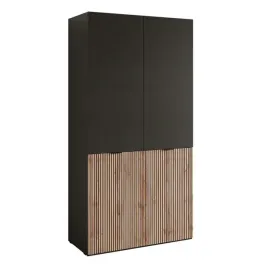 szafa-uchylna-sandbox-loft-100-czarny-grafit-dab-wotan-led