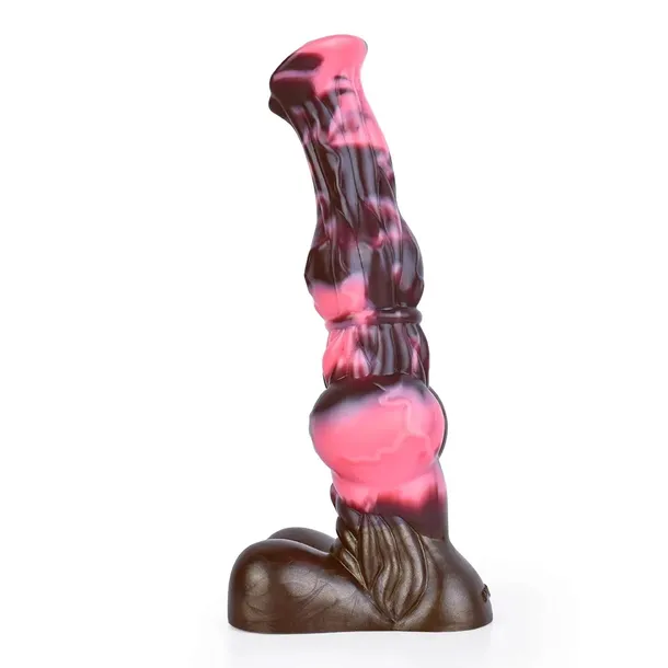 DŁUGIE SILIKONOWE KOŃSKIE DILDO Z JĄDRAMI, DUŻE, PRZYSSAWKA, PENIS KONIA