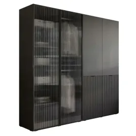 szafa-uchylna-sandbox-modern-200-czarny-grafit-szklo-ryflowane-led
