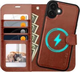 ocase-etui-skorzane-magsafe-do-iphone-16-z-klapka-ciemny-braz-2w1-pasek