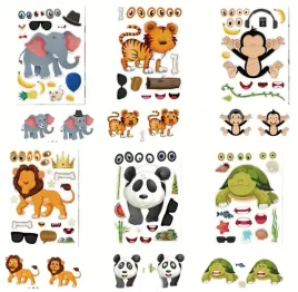 naklejki-kreatywne-zwierzatka-diy-zestaw-kreatywny-wodoodporne-zoo-safarii