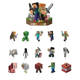 topper-na-tort-gamingowe-piksele-toper-na-babeczki-toppery-na-urodziny