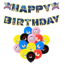 balony-na-urodziny-sonic-baner-happy-birthday-zestaw-balonow-urodzinowych