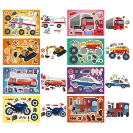 naklejki-policja-straz-motor-karetka-koparka-kreatywne-diy-8-sztuk