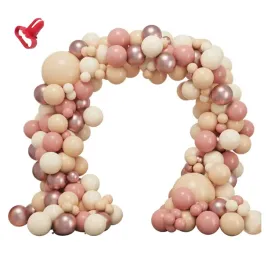 girlanda-balonowa-balony-pastelowe-rozowe-bezowe-scianka-luk-na-urodziny
