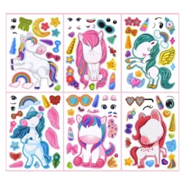 naklejki-jednorozce-kreatywne-diy-zestaw-kreatywny-6-sztuk-wodoodporne