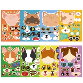 naklejki-kreatywne-kotki-pieski-diy-zestaw-kreatywny-8-sztuk-wodoodporne