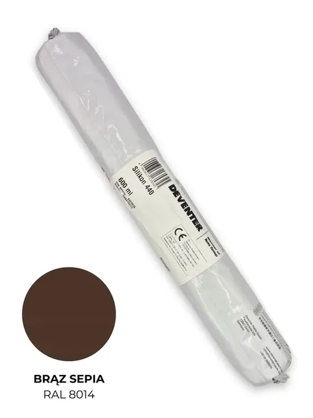 Silikon neutralny DEVENTER 440 brąz S1 sepia 600ml karton 12 sztuk