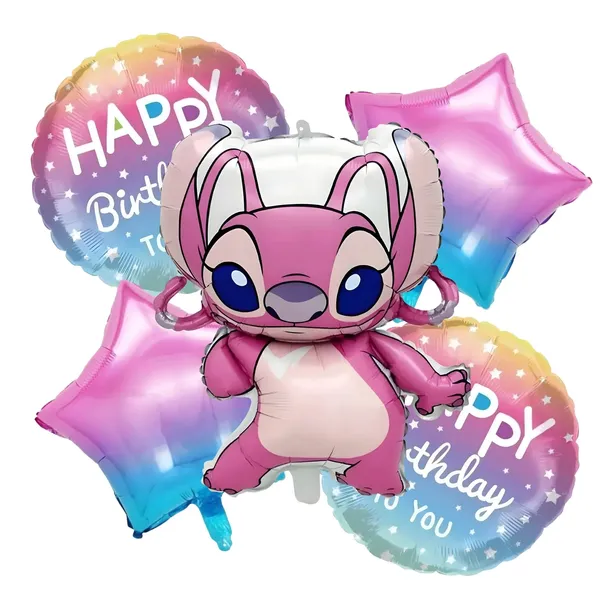 ZESTAW BALONÓW STICH ANGEL BALONY HAPPY BIRTHDAY GWIAZDKI NA HEL