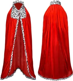 kostium-przebranie-impreza-halloween-czerwony-plaszcz-ksiecia-krol-peleryna