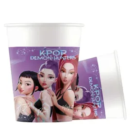 kubki-huntrix-kpop-demon-hunters-papierowe-eko-zestaw-na-urodziny-8-szt