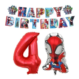 balony-spider-pajak-na-urodziny-zestaw-baner-cyfra-4-czerwona-dekoracja