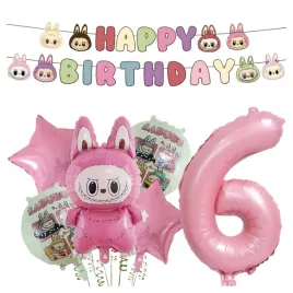 balony-na-6-urodziny-labubu-balon-cyfra-6-rozowa-baner-happy-birthday