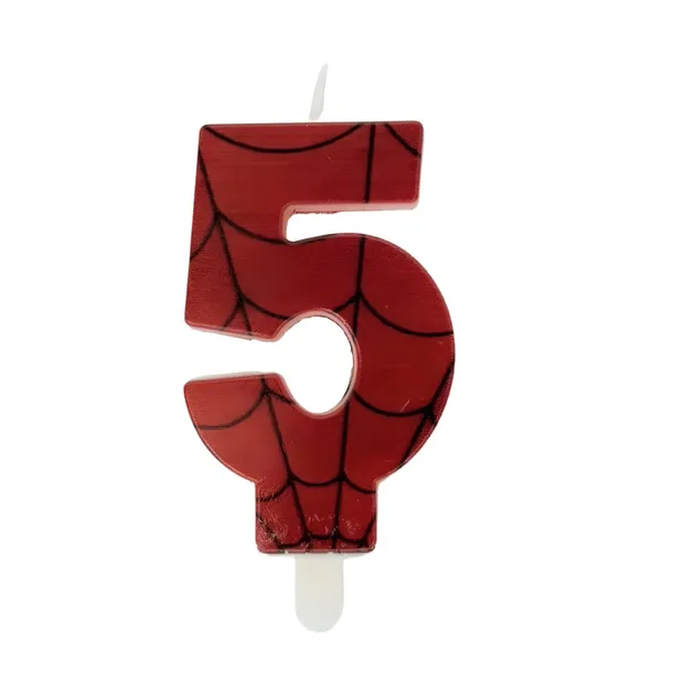 ŚWIECZKA NA TORT 5 CYFRA SPIDEY SPIDERMAN ŚWIECZKA URODZINOWA DLA CHŁOPCA