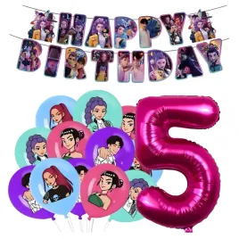 balony-huntrix-kpop-demon-hunters-baner-happy-birthday-cyfra-5-zestaw