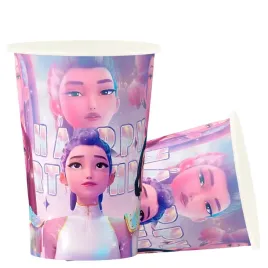 kubki-huntrix-kpop-demon-hunters-papierowe-eko-zestaw-na-urodziny-10-szt
