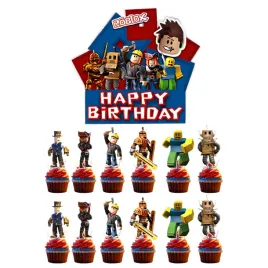 topper-toppery-roblox-papierowe-dekoracje-na-tort-babeczki-zestaw-13-sztuk