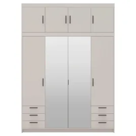 szafa-bezowa-szeroka-176-cm-z-polkami-drazkiem-lena-4d6s-z-nadstawka