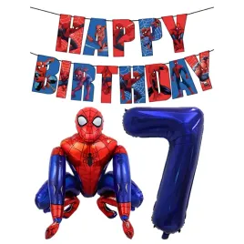 balony-urodzinowe-spiderman-3d-baner-happy-birthday-cyfra-7-zestaw-balonow