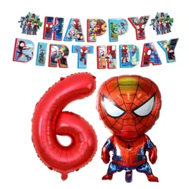 balony-urodzinowe-spider-spider-man-zestaw-dekoracje-baner-cyfra-6-czerwona