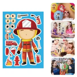 naklejki-lekarz-kreatywne-diy-zestaw-kreatywny-8-sztuk-wodoodporne-strazak