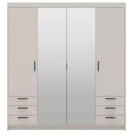 szafa-bezowa-szeroka-176-cm-z-polkami-drazkiem-czarne-uchwyty-lena-4d6s