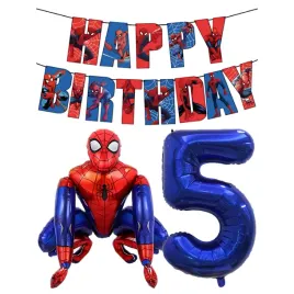 balony-urodzinowe-spiderman-3d-baner-happy-birthday-cyfra-5-zestaw-balonow