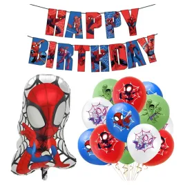 balony-urodzinowe-spider-pajak-baner-happy-birthday-zestaw-balonow-hel