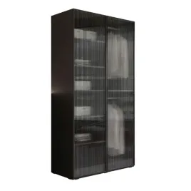 szafa-uchylna-sandbox-modern-100-czarny-grafit-front-szklo-ryflowane-led