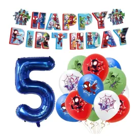 balony-urodzinowe-pajak-spider-baner-happy-birthday-cyfra-5-granatowa