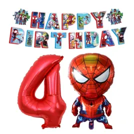 balony-urodzinowe-spider-spider-man-zestaw-dekoracje-baner-cyfra-4-czerwona