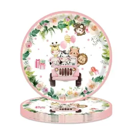 talerzyki-zwierzatka-safarii-zoo-rozowe-10-sztuk-zestaw-na-urodziny-eko