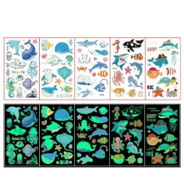 tatuaze-dla-dzieci-swiecace-zmywalne-dzieciece-zwierzatka-morskie-5-szt