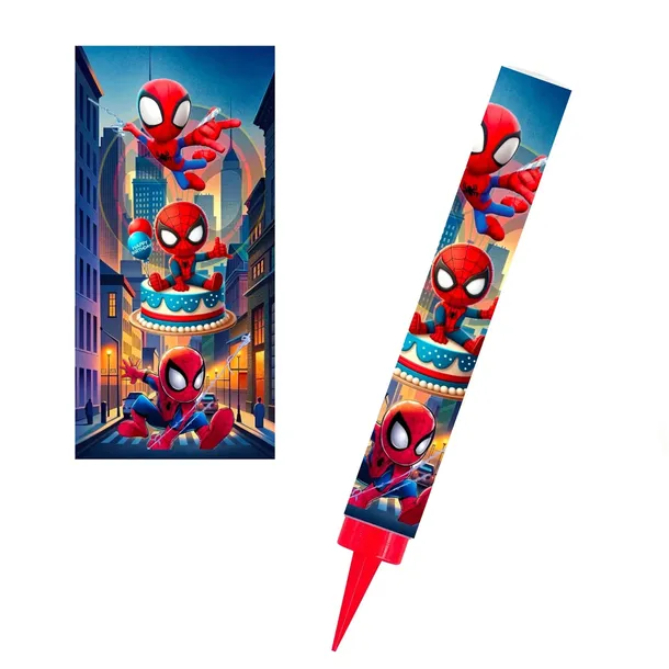 FONTANNA TORTOWA RACA NA TORT ŚWIECZKA SPIDER SPIDEY 1 SZT 12CM