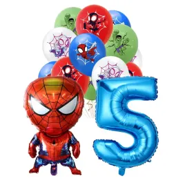 balony-pajak-spider-na-urodziny-zestaw-balonow-spider-cyfra-5-niebieska