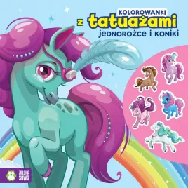 kolorowanki-z-tatuazami-zielona-sowa-jednorozce-i-koniki