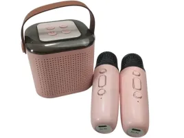 glosnik-led-karaoke-forever-y1-22-2-mikrofony-rozowy