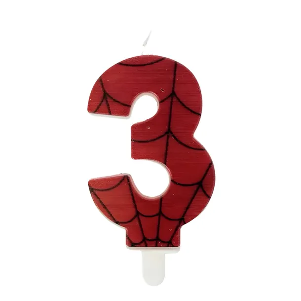 ŚWIECZKA NA TORT 3 CYFRA SPIDEY SPIDERMAN ŚWIECZKA URODZINOWA DLA CHŁOPCA