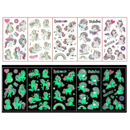 tatuaze-dla-dzieci-swiecace-zmywalne-dzieciece-jednorozce-5-szt