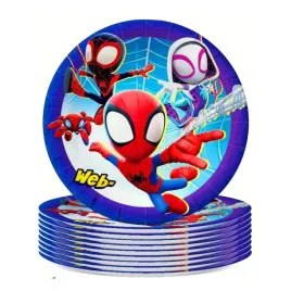 talerzyki-spider-i-kumple-papierowe-eko-18-cm-zestaw-na-urodziny-pajak