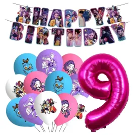 balony-na-urodziny-huntrix-kpop-demon-hunters-baner-happy-birthday-cyfra-9