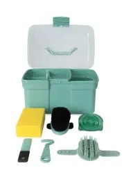 skrzynka-na-szczotki-z-wyposazeniem-horze-kidsgroomingbox-zielona