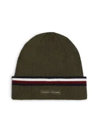 czapka-zimowa-tommy-hilfiger-th-flag-beanie-khaki-basic-ciepla