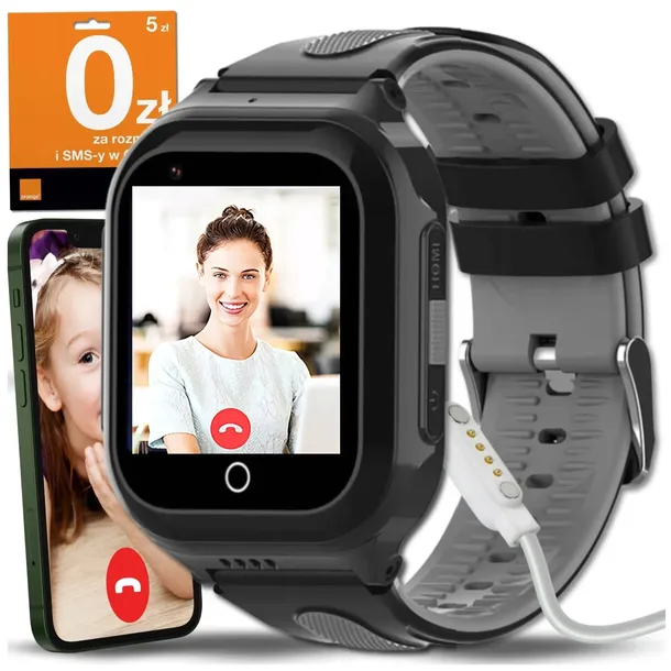 SMARTWATCH DLA DZIECI ZEGAREK GPS WHATSAPP ROZMOWY WIFI 4G APARAT + SIM