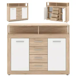 komoda-z-szufladami-do-salonu-przedpokoju-dab-sonoma-biala-blago-120-cm
