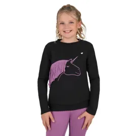bluza-jezdziecka-qhp-lize-junior-25aw-mlodziezowa-z-jednorozcem-czarna-140