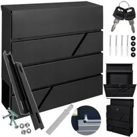 nowoczesna-skrzynka-pocztowa-na-listy-tuba-czarna-cichy-domyk-listwy