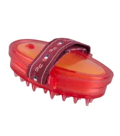 szczotka-z-gabka-premier-equine-curry-comb-z-paskiem-rozowa